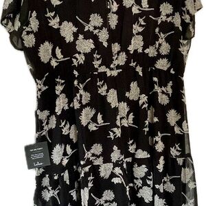 Lulu's Black and White Floral Women's Dress
